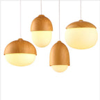 Nordic Nuts Pendant Lamp | Imitation Wood Design | E27 Bulb | Creative Lighting