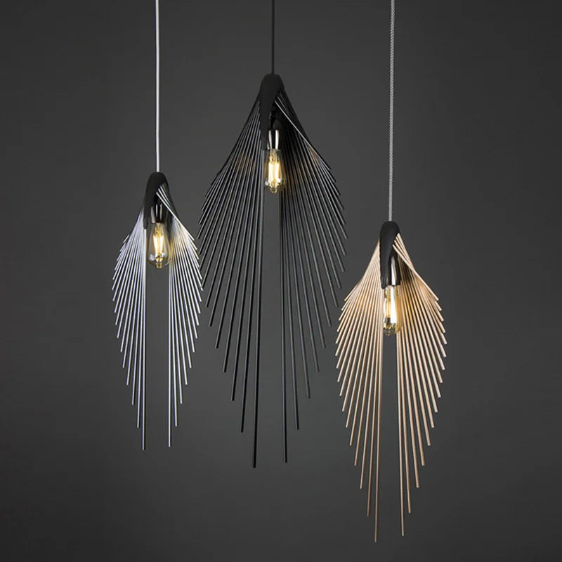 Leaf Chandelier LED Pendant Light Modern Minimalist Hanging Lamp for Home Decor