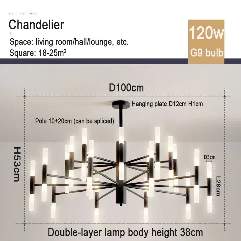 Nordic Chandeliers: Modern Living & Dining Room Pendant Lighting Fixtures