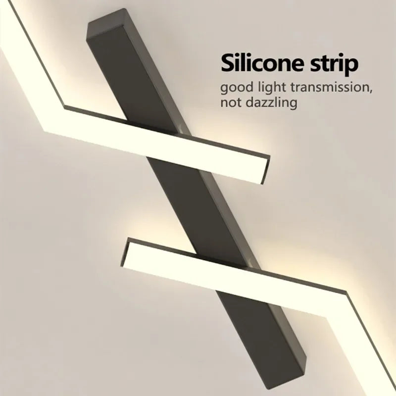 Modern Black LED Ceiling Chandelier for Corridor Bedroom Hallway Dining Room