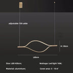 Minimalist River Chandeliers - Gold Lustre Aluminium Dimmable Pendant Lights