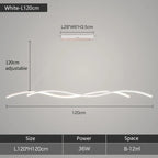 Wave LED Pendant Lights: Modern Chandeliers for Dining Room, Bar, and Home Decor