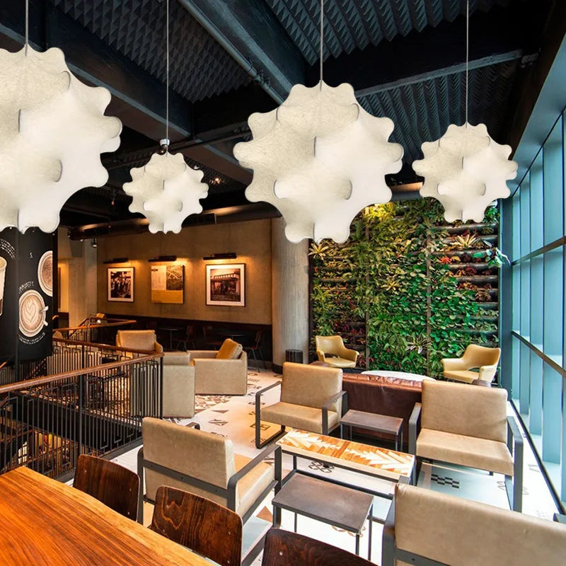 Viscontea Silk Pendant Light: Designer Italian Lamp for Living Room, Bedroom, Kitchen & Dining