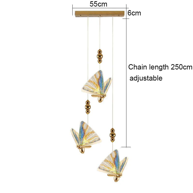 Acrylic Butterfly Chandelier Ceiling Lamp Indoor Lighting