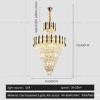 Crystal Chandelier Light: Villa Living Room Luxury Loft Spiral Staircase Long Chandelier