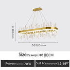 Luxury Crystal Dimmable Round Chandelier - Glossy LED Lighting