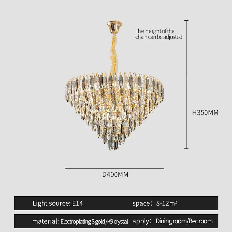Crystal Chandelier: Elegant Small Duplex Living Room Loft Hotel Lobby Staircase Lighting