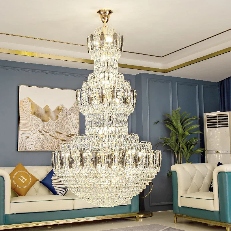 Light Luxury Crystal Chandelier: Postmodern Elegance for Hotels, Villas, and Duplexes