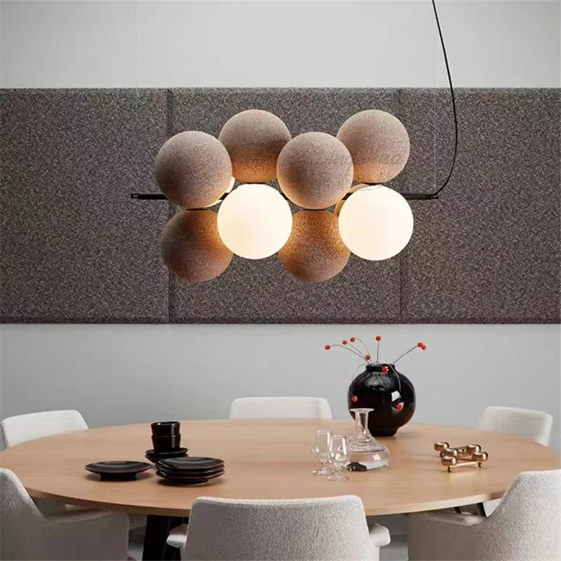 Abstracta Pendant Lamp: Stylish Designer Fabric Chandelier for Home, Office, and Dining Space