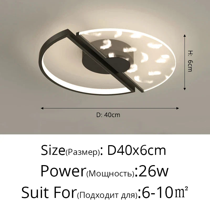 Luxury LED Feather Ceiling Light: Modern Dimmable Fixture for Bedroom & Living Room