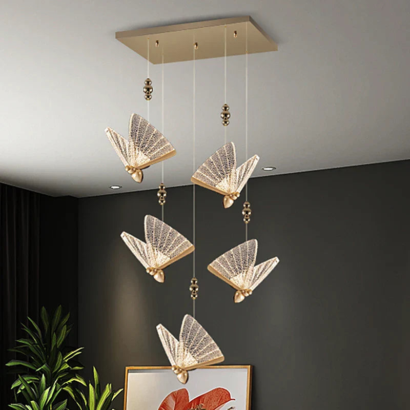 Acrylic Butterfly Chandelier Ceiling Lamp Indoor Lighting