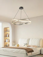 Minimalist Curve Ring LED Pendant Light for Living Dining Bedroom Chandelier