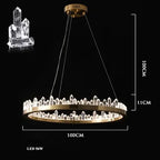 LED Crystal Pendant Chandelier for Living Room Dining Bedroom Hall Decor