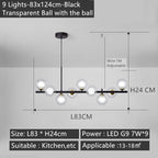 Glass Nordic Chandelier LED Ceiling Light for Modern Living Room and Dining Table