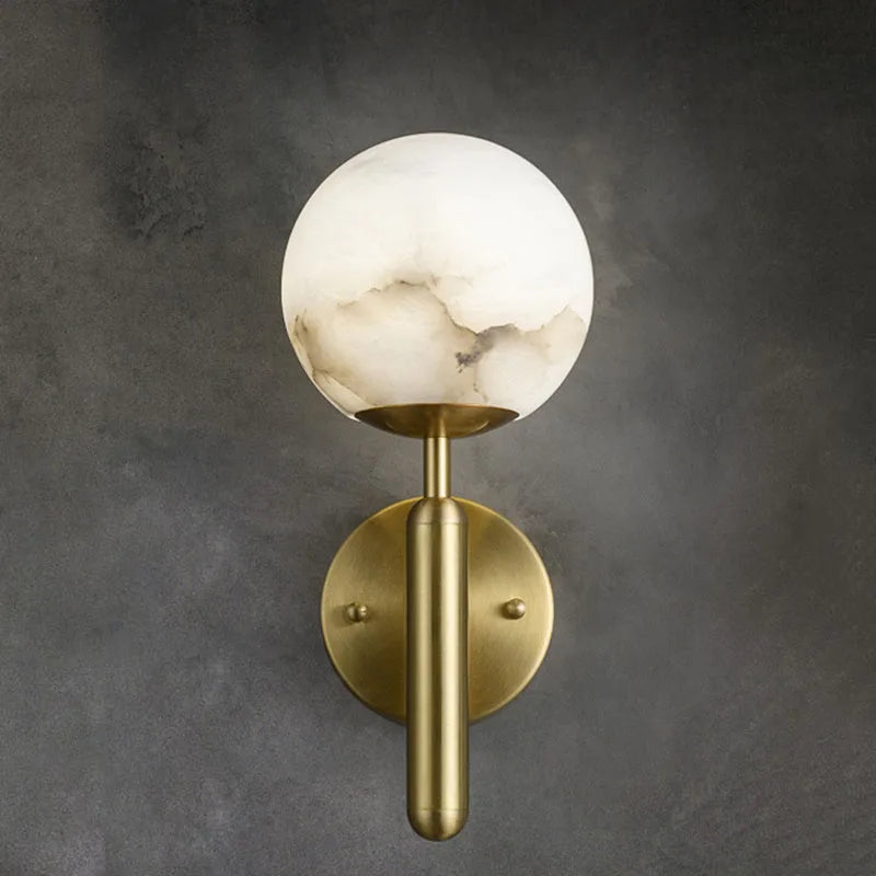 Copper Marble Ball Wall Lamp | Postmodern Luxury LED Lighting