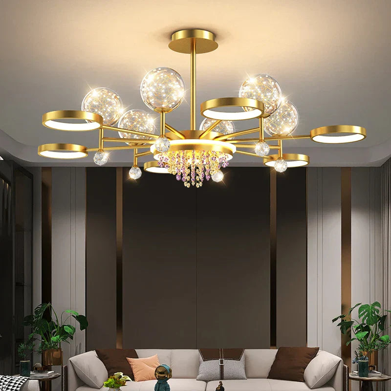 Nordic Glass Ball LED Ceiling Light for Bedroom Living Room Decoration Indoor Lighting