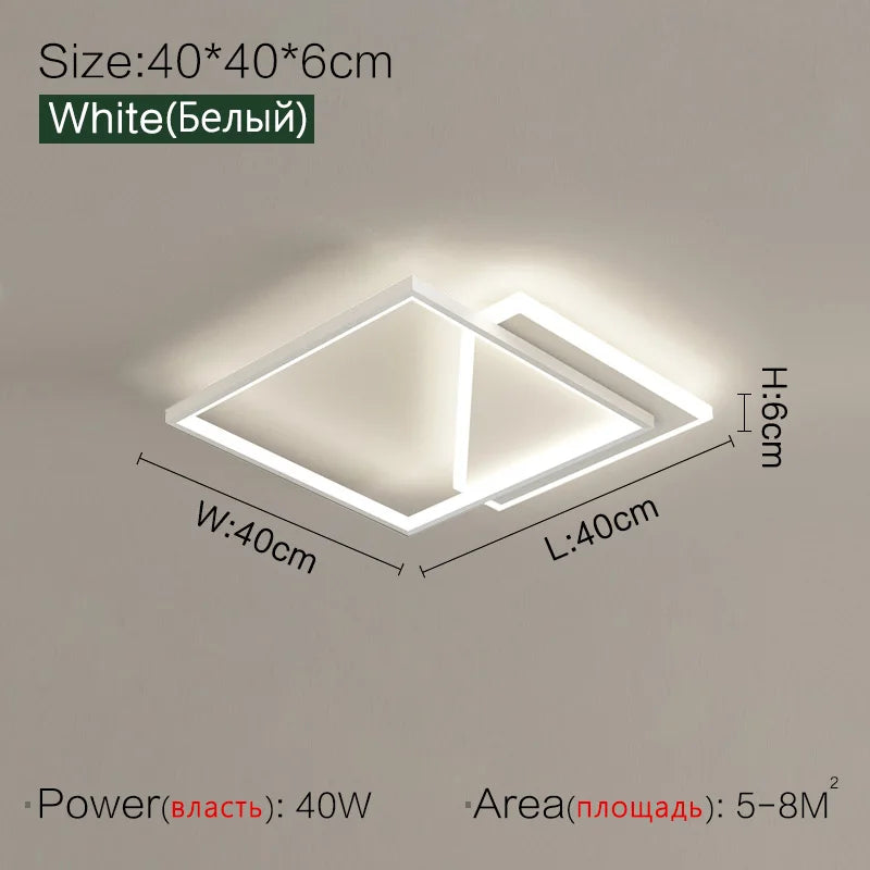 Geometric LED Ceiling Lamp | Modern Nordic Bedroom Study Light