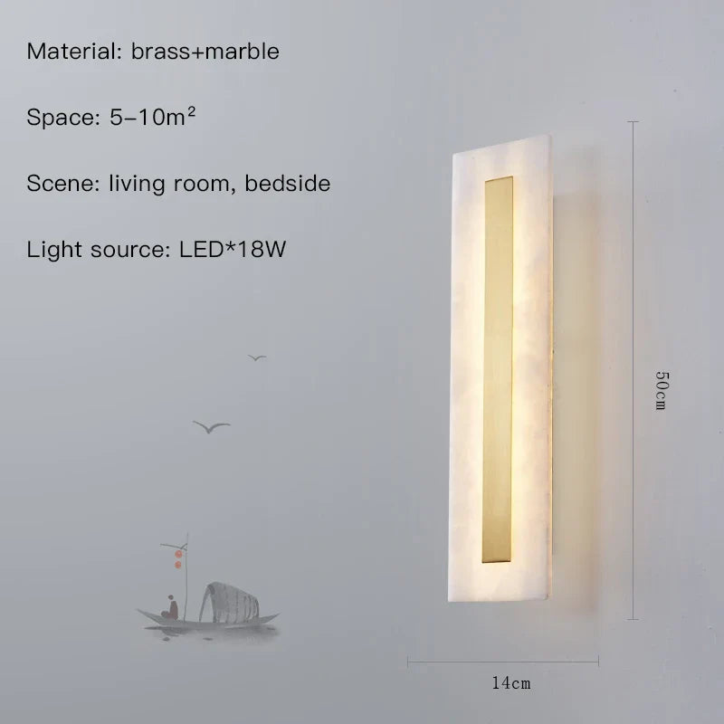 Marble LED Wall Sconce for Bedroom Living Room Hallway Hotel Decor