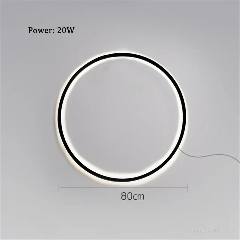 Designer Ring LED Wall Light: Minimalist Nordic Decor Lamp for Living Room Atmosphere.