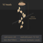 LED Staircase Chandelier: Modern Loft Lighting Fixture for Living & Dining Room
