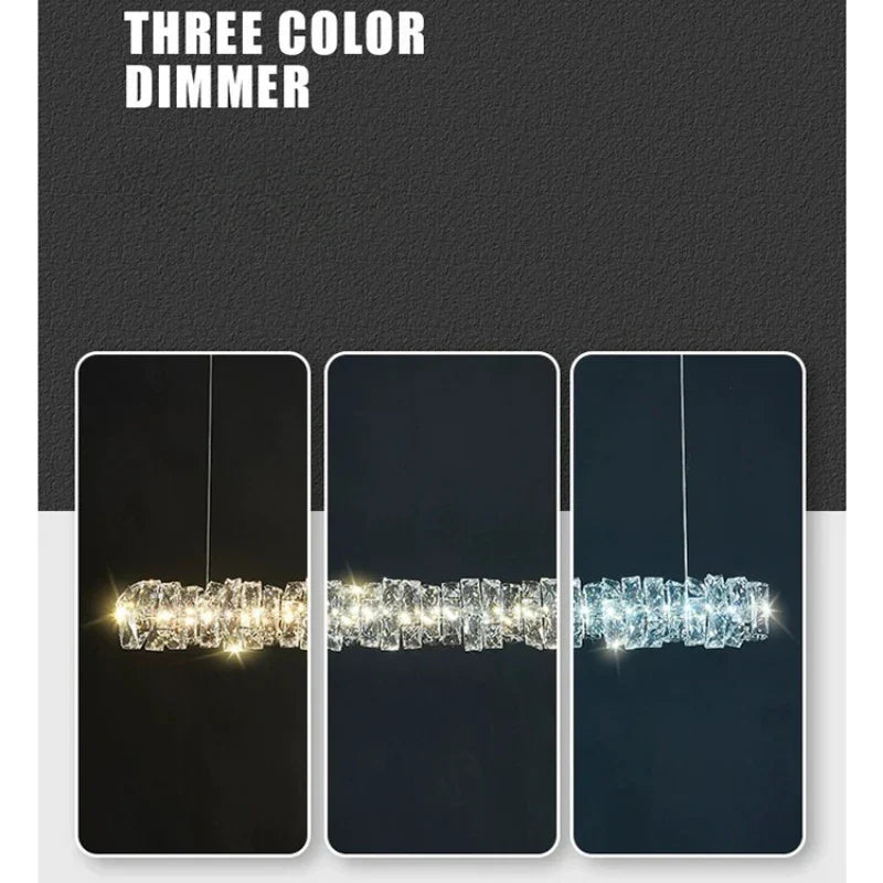 Modern Gold Crystal LED Chandelier for Dining Room & Bar Tables