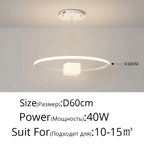 LED Chandelier: Modern White Hanging Light for Living Room Kitchen, Indoor Decor Lamps