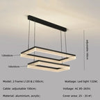 Minimalist Rectangle Acrylic LED Pendant Light - Nordic Design, Dimmable, Modern Hanging Lamp
