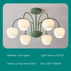 Modern Green White Branch Ceiling Chandelier for Living Room Bedroom Dining Loft
