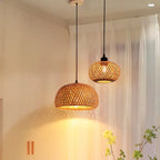 Bamboo Rattan Pendant Chandelier for Dining Room and Restaurant Lighting