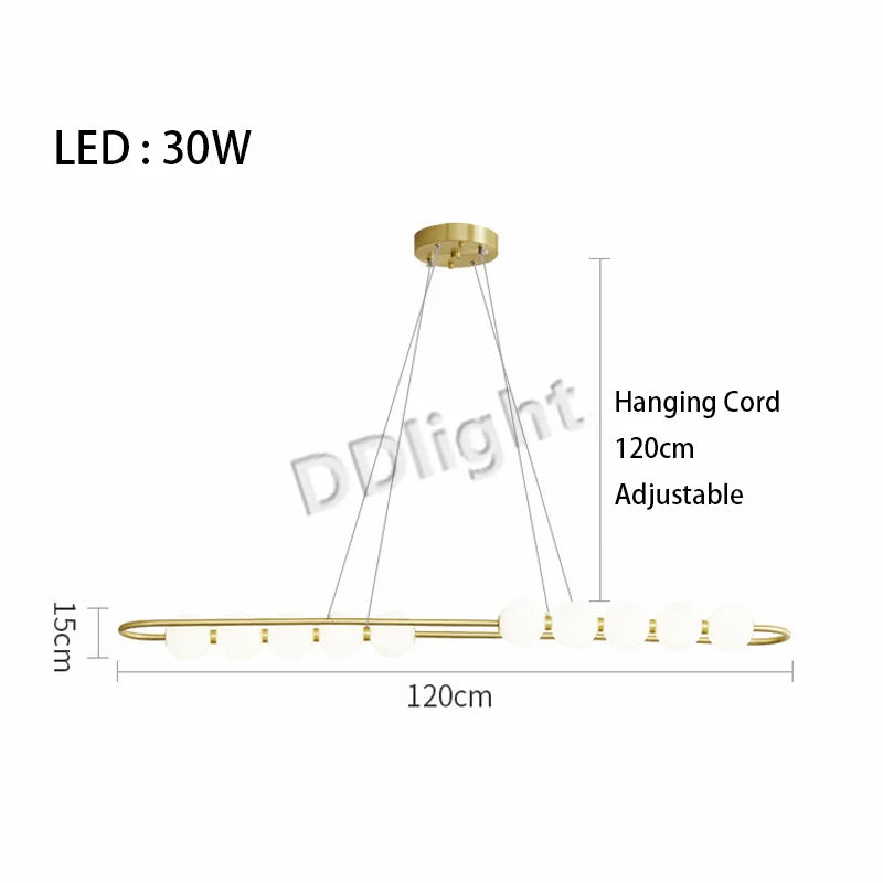 Modern Copper LED Chandelier for Living Room, Bedroom, Dining, Kitchen Decor