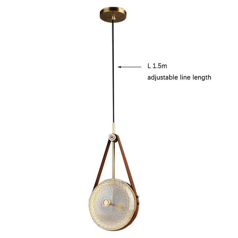 Copper Glass Wall Lamp: Nordic Light Luxury Leather Bedroom Decor