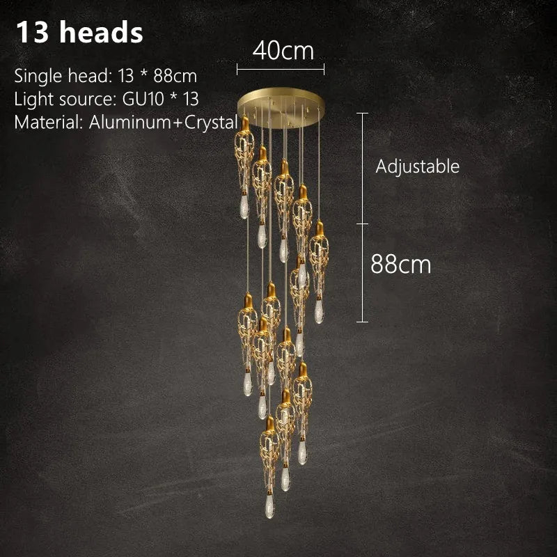 Branch Art Cage Crystal Chandelier for Modern Dining Room Lighting