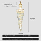 Villa Stair Chandelier: Luxury Post-modern Pendant Light for Hotel Lobby