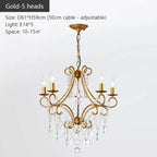 Iron Crystal Chandelier: Modern Luxury Industrial Style for Home Living/Dining Room