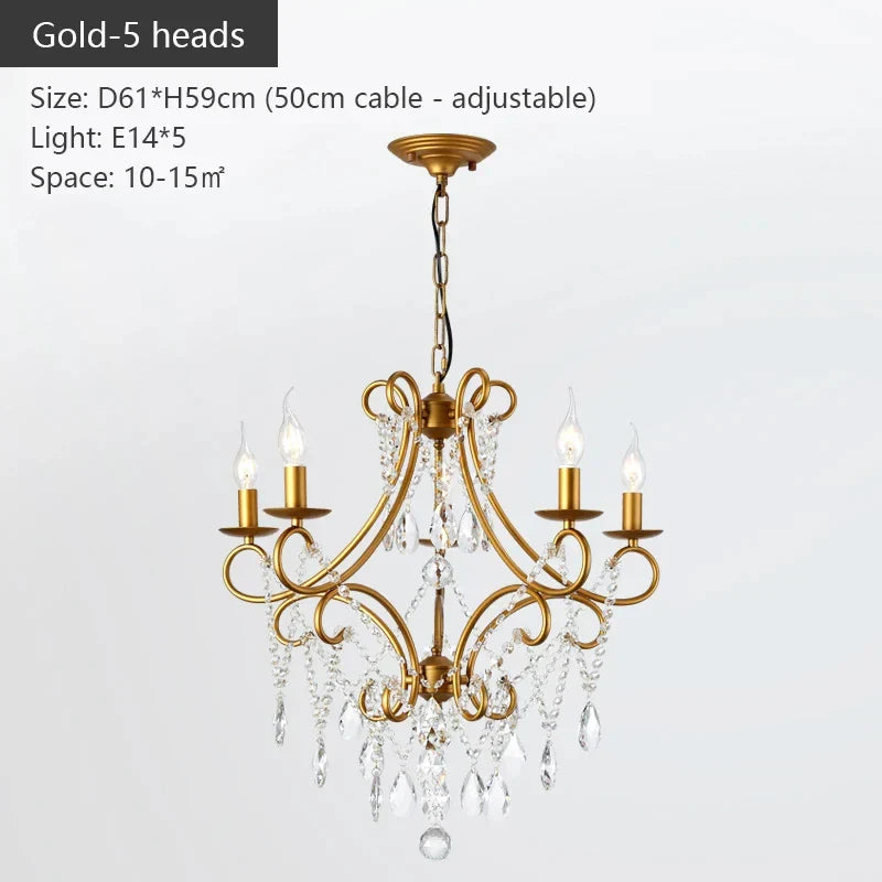Iron Crystal Chandelier: Modern Luxury Industrial Style for Home Living/Dining Room