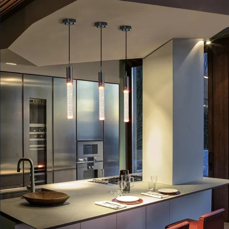 Modern Crystal LED Pendant Chandelier for Bedside Dining Living Room