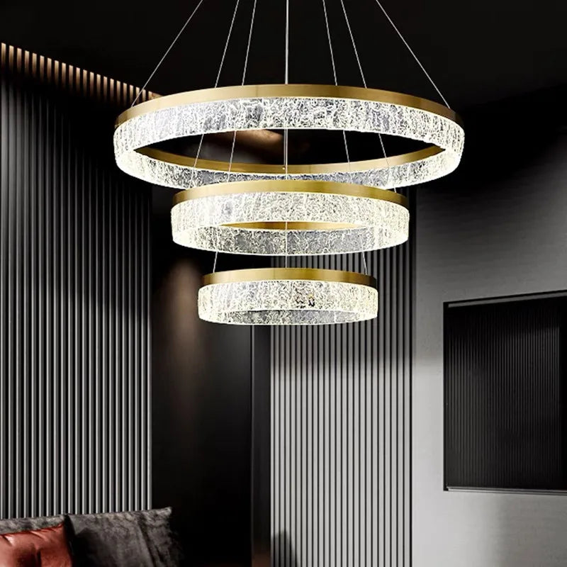 Luxury Nordic Chandelier Ring Ceiling Lamp for Modern Villa Living Room