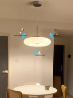 Modern White LED Circular Pendant Light for Restaurant, Coffee Shop, and Study