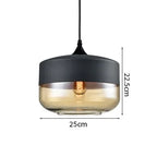 Wood Color Glass LED Pendant Light for Bedroom Dinning Living Room