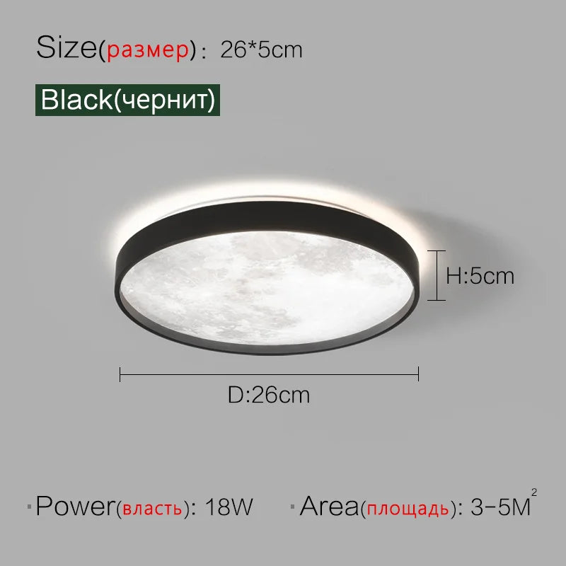 Ultra-Thin Round LED Ceiling Lamp for Bedroom, Modern Nordic Design