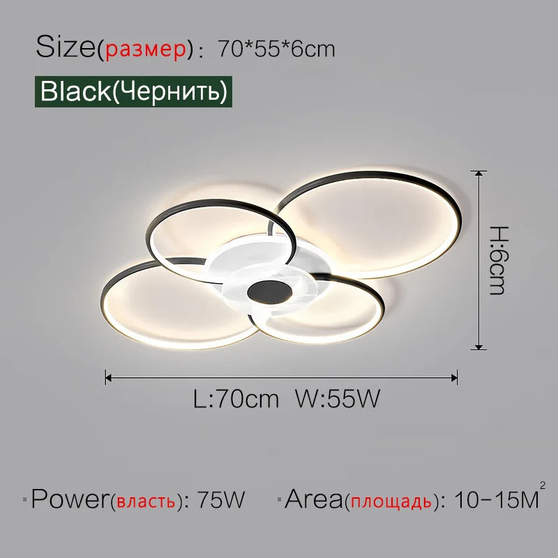 Modern Minimalist Ceiling Lamp for Living Room Bedroom Creative Lighting