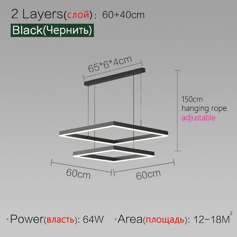 Modern LED Chandelier for Living Room by - Stylish Hanging Light Fixture for Dining and Bedroom