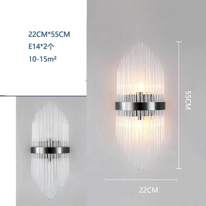 Crystal Wall Lamp: Modern Light Luxury for Living Room, Bedroom, and Corridor.