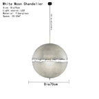 Moon LED Chandelier Fiberglass Pendant Lamp for Home Decor Lighting