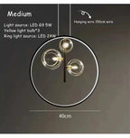 Metal Ring Glass Pendant Light for Home Interior Decoration