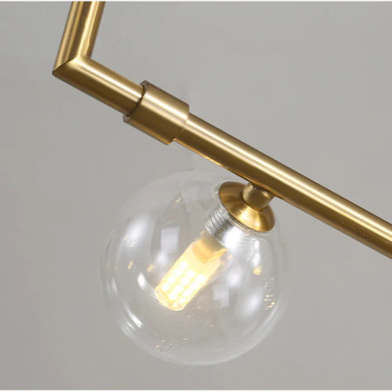 Double Glass Lampshade Chandelier with LED Suspension – Stylish Ceiling Fixture for Dining Room