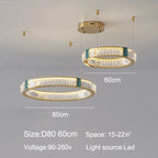 Luxury Golden Crystal Round Ceiling Chandelier with Remote Control LED Light