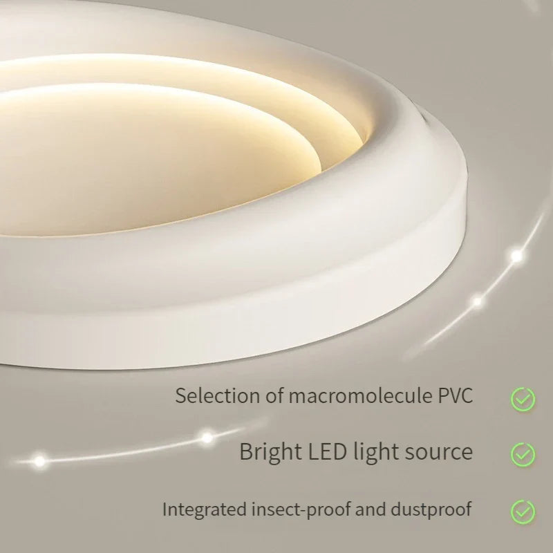 White Round LED Ceiling Light with Remote Control for Bedroom & Living Room