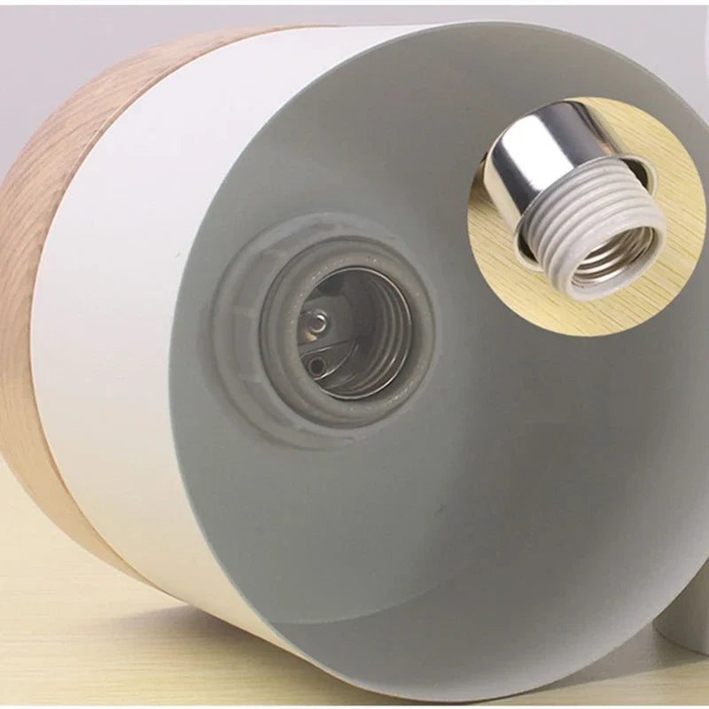 Wood Iron Pendant Lights: Modern Nordic Colorful Minimalist LED Hanging Lamps