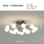Glass Bubble Ball Crystal LED Ceiling Light - Black Gold Aesthetic Décor